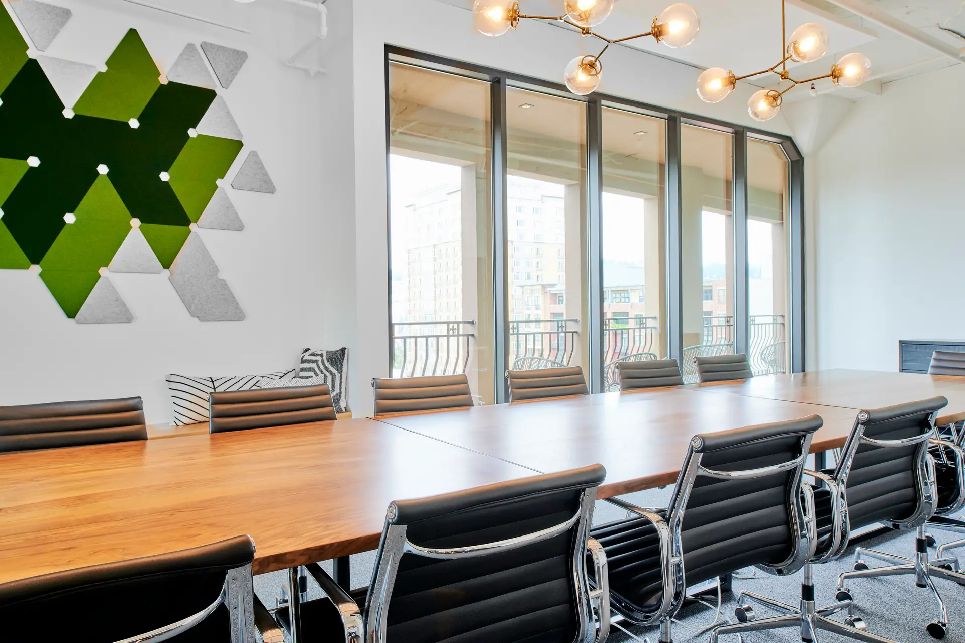 a conference room table at Think Shout Offices