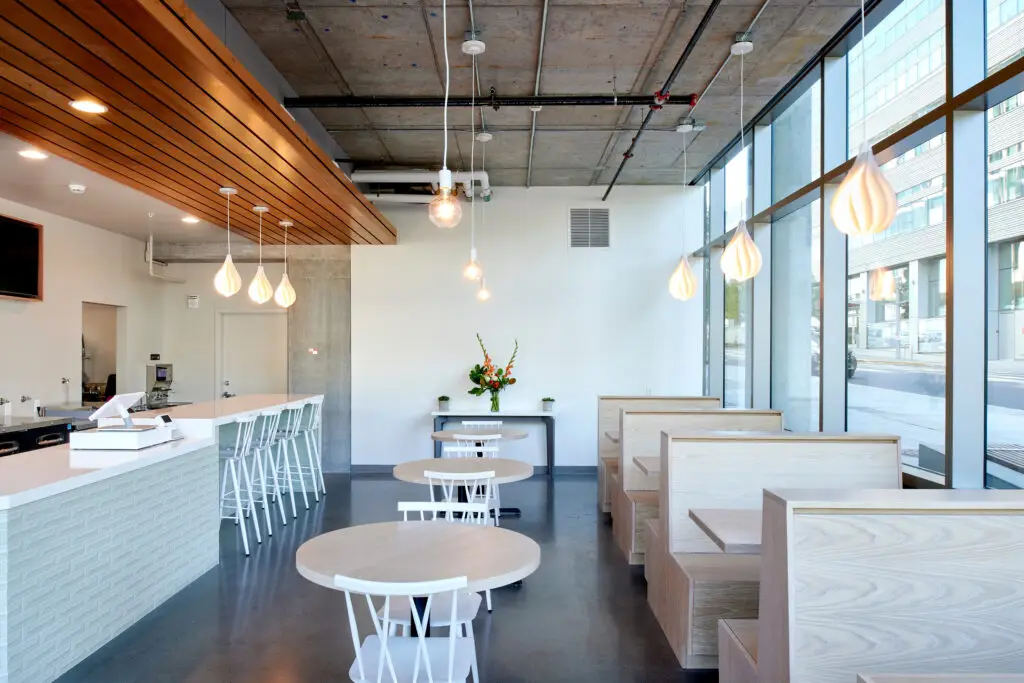 Seating area at Olia Poke