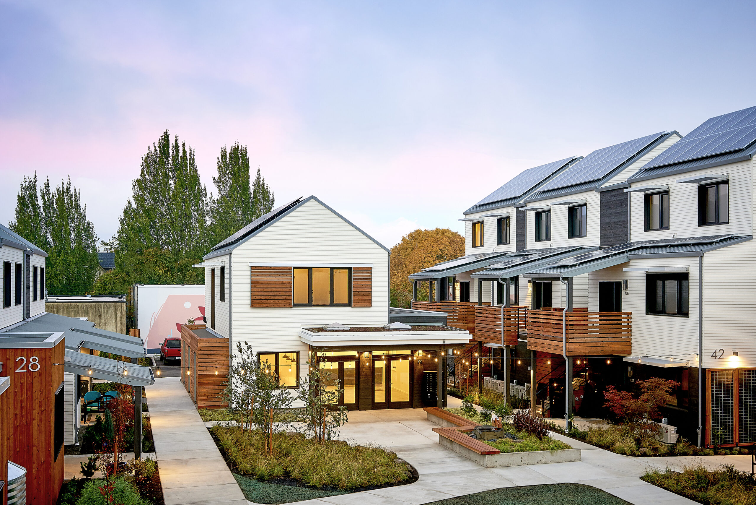 Tillamook Row Zero Energy Townhomes in Portland, Oregon